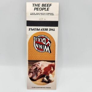 Vintage Matchbook Winn-Dixie Grocery Stores The Beef People Memorabilia